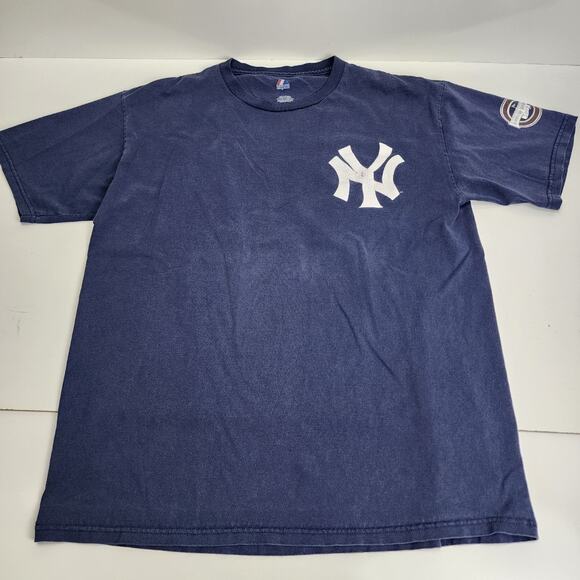 MLB NY Yankees Mark TEIXEIRA #25 All-Star Blue Short Sleeve T-Shirt Men's Size L - Picture 1 of 6